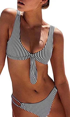 Yuson Girl Bandeau Bikini Donna Push Up,Sexy Bikini Brasiliana Donna Costume da Bagno Donna,Petto Tie Knotted Bikini Beachwear Swimsuit Set Bikini da Donna Imbottito Costume da Bagno Due Pezzi