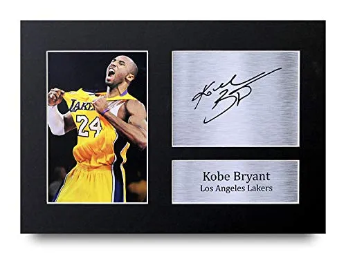HWC Trading Kobe Bryant A4 Senza Cornice Firmato Regalo Visualizzazione delle Foto Print Immagine Autografo Stampato per Los Angeles Lakers Gli Appassionati di Cinema