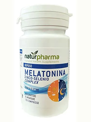 Naturpharma Melatonina Zinco Selenio 120 Compresse | Integratore Alimentare che Contribuisce a Migliorare la Qualità del Sonno
