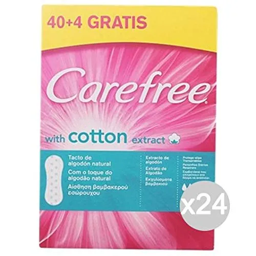 Set 24 CAREFREE Cotton Extract X 40+4 Stesi Salvaslip Assorbente Igiene Intima