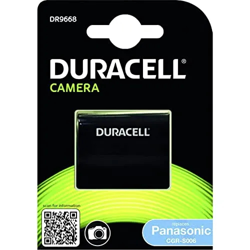 Duracell DR9668 Batteria per Panasonic CGA-S006, 7.4 V, 750 mAh, Nero