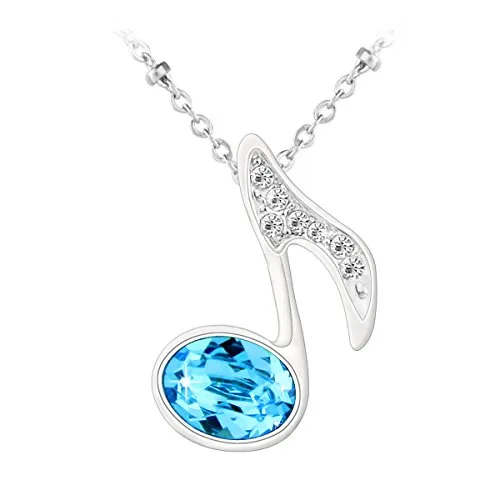 Le Premium® Collana con ciondolo di cristallo a forma di ottava forma ovale SWAROVSKI cristallo blu acquamarina