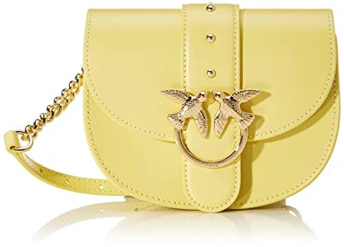 Pinko Go-Round Baby Simply Cl, Borsa a Tracolla Donna, Giallo (Giallo CEDRINO), 6x13x16.8 cm (W x H x L)