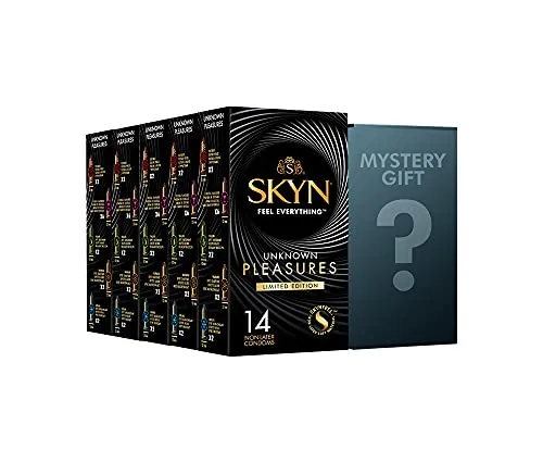 SKYN Unknown Pleasure, Selezione Di Preservativi Senza Lattice SKYN Pacco Da 70 + Un Misterioso Regalo