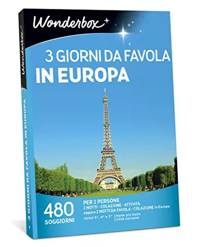 Wonderbox Cofanetto Regalo - 3 Giorni da Favola in Europa - Valido 3 Anni e 3 Mesi