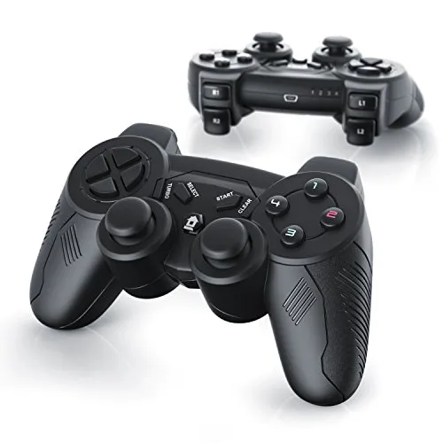 CSL - 2 x Gamepads Wireless per Playstation 3 - PS3 Controller - Dual Vibration - Joypad Controller - Nero