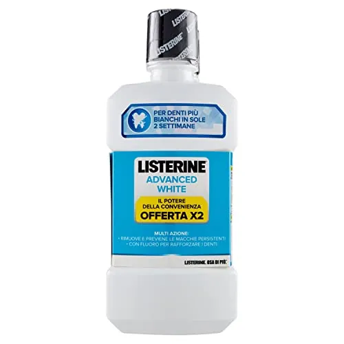 Listerine - Collutorio Advanced white, 2 pezzi (500 ml x 2)