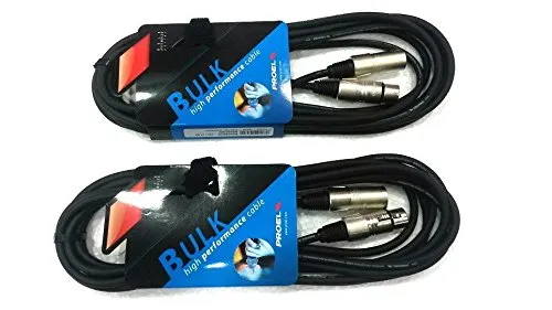 Proel BULK250LU3 - Cavo audio professionale per Microfono e Casse con connettori Cannon XLR M/F set di 2 cavi da 3 mt., Nero (BULK250LU3 -3mt - 2 Unità)