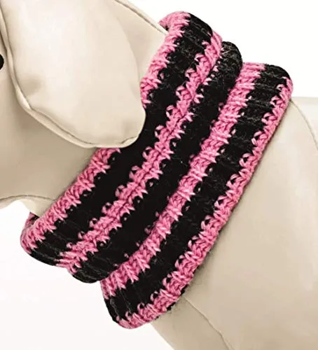 Dog Line Sciarpa per cani, sciarpa per cani, sciarpa italiana Scaldacollo Lana (lunghezza collo fino a 50 cm, rosa/rosa)