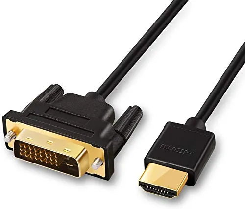 LinkinPerk, cavo HDMI a DVI, adattatore placcato oro ad alta velocità, bidirezionale, da HDMI HDTV a DVI, da maschio a maschio