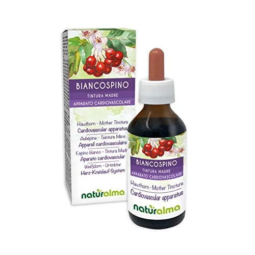 Biancospino (Crataegus oxyacantha) foglie e fiori Tintura Madre analcoolica NATURALMA | Estratto liquido gocce 100 ml | Integratore alimentare | Vegano