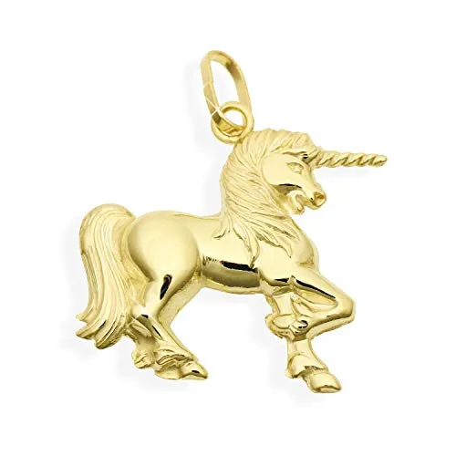 Viennagold 206178 - Ciondolo in oro 585 14 carati, a forma di unicorno, Oro giallo