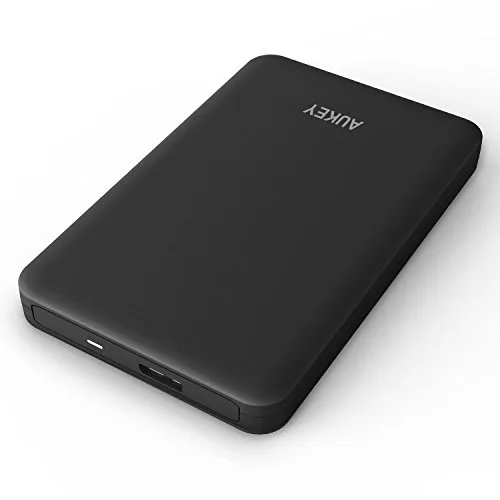 AUKEY Case Esterno per Disco Rigido 2.5" USB 3.0 con UASP Case Hard Disk Esterno per 7 e 9,5 mm 2.5" SATA I II III, HDD, SSD Fino a 6TB Compatibile con Samsung, WD, Toshiba, Seagate, Hitachi, ECC.