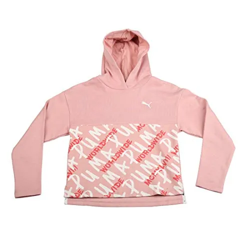 Puma Alpha Hoody Fl G, Felpa con Cappuccio Bambina, Rosa (Bridal Rose), 128