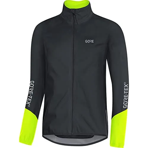 GORE Wear C5 Giacca da ciclismo per uomo GORE-TEX, M, Nero/Giallo neon