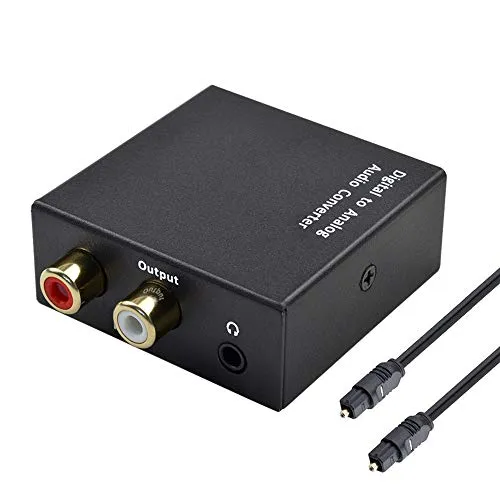 Kiyicjk DAC Digital SPDIF Toslink a analogico stereo audio R/L 3,5 mm Jack Audio convertitore adattatore con cavo ottico USB per PS3, PS4, Xbox, HD TV, Sky