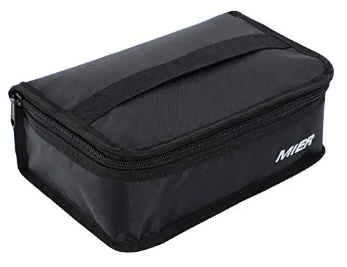 MIER Lunch Box Bag Food Storage raffreddamento borse termiche Kit da viaggio per le donne e gli uomini, Set di 1 (1pc Nero)