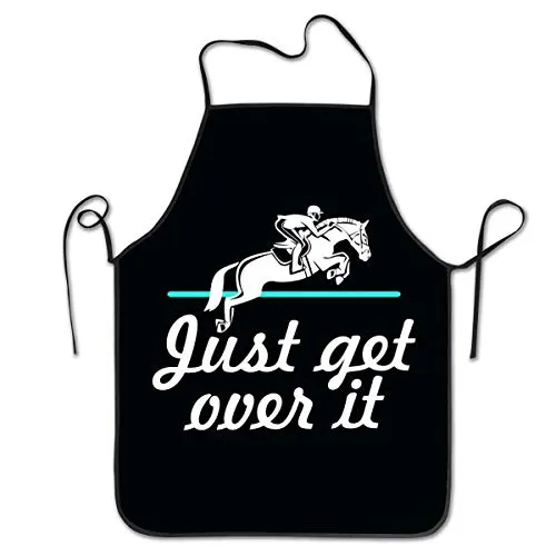 ujmki Grembiuli da Cucina Unisex Amante dei Cavalli Just Get Over It Grembiule da Cuoco Grembiule da Cucina Grembiuli da Barbecue