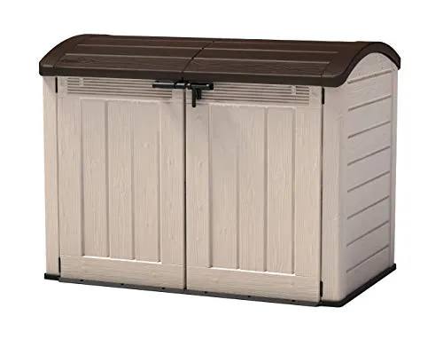 Keter Porta Attrezzi da Esterno Store It Out Ultra, Ideale per il Giardino, Beige/Marrone,177x113x134H cm, 2000 L