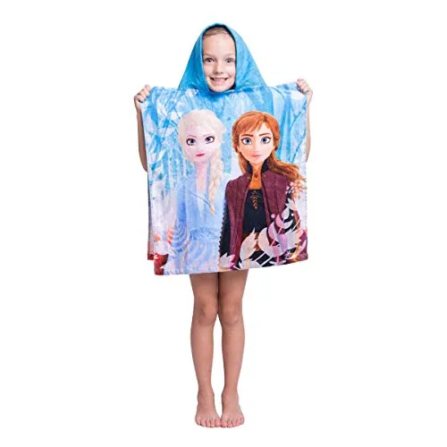 Disney Frozen 2 Frozen 2 Poncho Asciugamano da bagno per bambini, 50 x 115 cm, 100% cotone