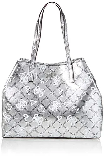 Guess Vikky Large Tote Borsa a Zainetto da Donna, Argento Multicolore, Taglia Unica