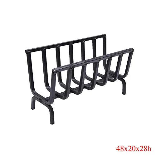 Brucialegna, porta legna, braciere in ferro per camino e barbecue (cm 48x20x28h)