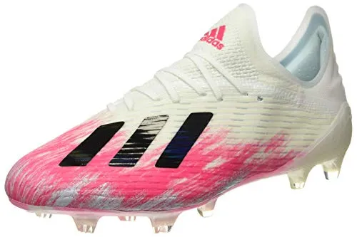 Adidas X 19.1 FG Firm Ground - Scarpe da calcio da uomo, Bianco (Nuvola White / Core Black / Shock Pink), 41 EU