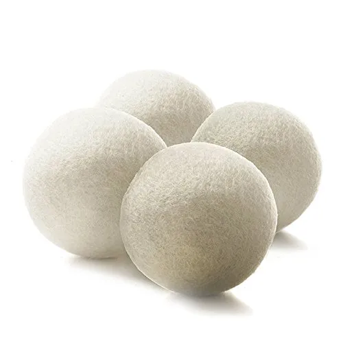 4 Pezzi Palline Asciugatrice in Lana Ipoallergenica Organica| 100% Lana Premium, Riutilizzabile, Risparmia Energia, Fatto a Mano, Naturale Ammorbidente| Ammorbidisce Naturalmente i Vestiti.