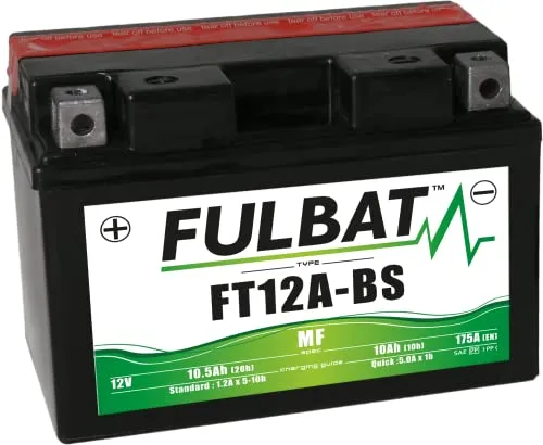 Batteria FULBAT AGM YT12A-BS 12 V 10 Ah 175 A Lunghezza: 150 x Larghezza: 88 x Altezza 105 (mm)