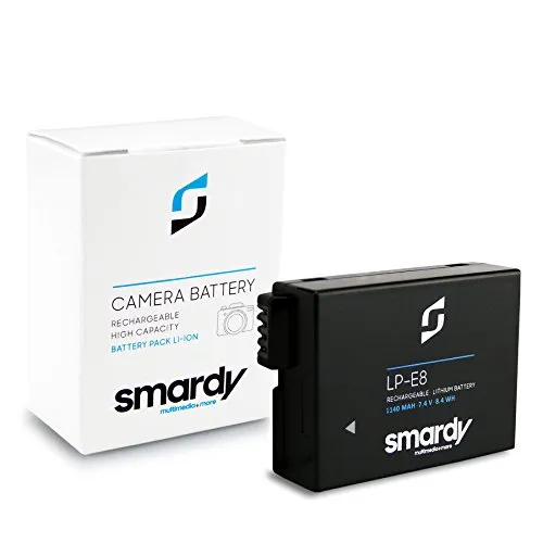 smardy Premium Batteria LP-E8 compatibile con Canon EOS 550D 600D 650D 700D EOS Rebel T2i T3i T4i T5i