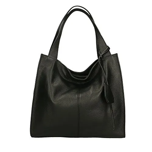 Aren - Shoulder Bag Borsa a Spalla da Donna in Vera Pelle Made in italy - 40x36x10 Cm