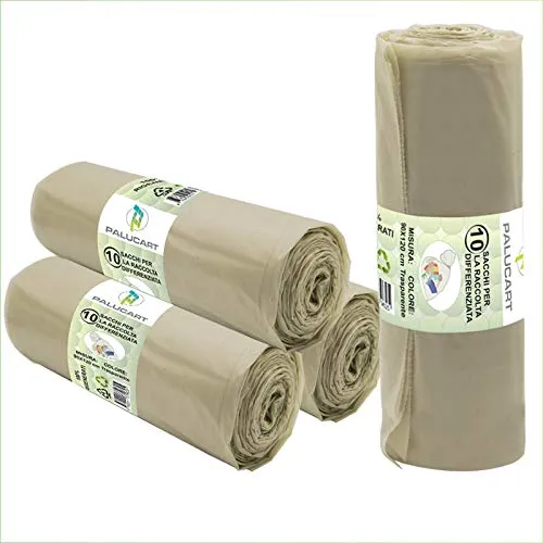 VIRSUS 120 Sacchi Trasparenti per Spazzatura Resistenti Ambra 90X120 Rotoli 120 Litri