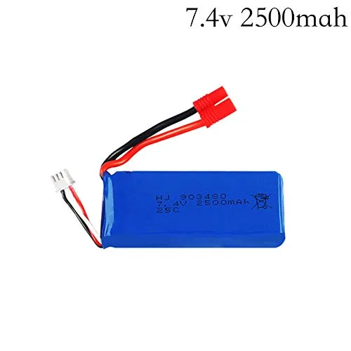 zjpvip218 Batteria 7.4v 2500mAh 25c Lipo per Syma X8C X8W X8G X8 RC Quadcopter Parti 7.4 V Giocattoli Batteria con Protezione da sovracorrente 903480-Rosso_25C