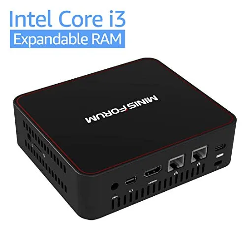 Mini PC RAM espandibile 8 GB DDR3L 128 GB SSD Intel Core i3-5005U Supporto processore Windows 10 Pro, Linux, Chromium con porta USB-C/HDMI/Mini DP, 3 x USB 3.0 2 x porta Ethernet