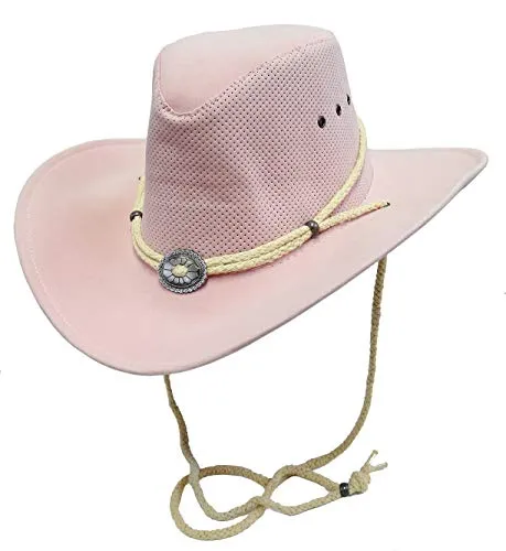 Kakadu Cowboy Western Cappello estivo in microfibra con tesa modellabile e cappello Colore: rosa. M