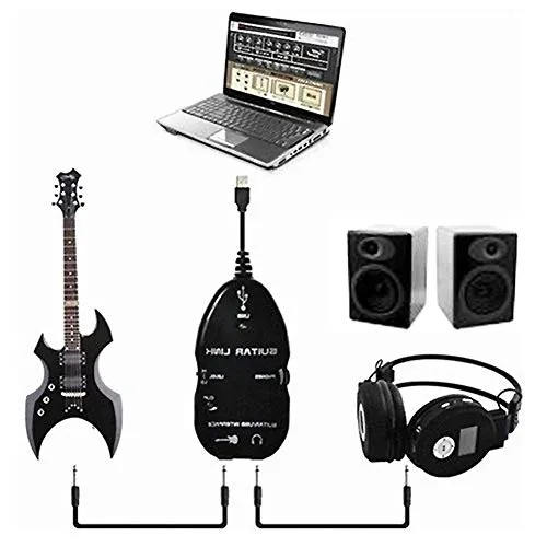 Yhomie - Cavo audio per chitarra, interfaccia USB, adattatore di collegamento per MAC/PC, cavo USB