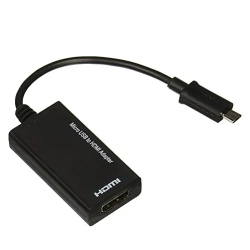 LEDMOMO Adattatore Micro USB a HDMI MHL Adattatore HDTV MHL HD con cavo da 20 cm per MHL tablet smartphone (Nero)