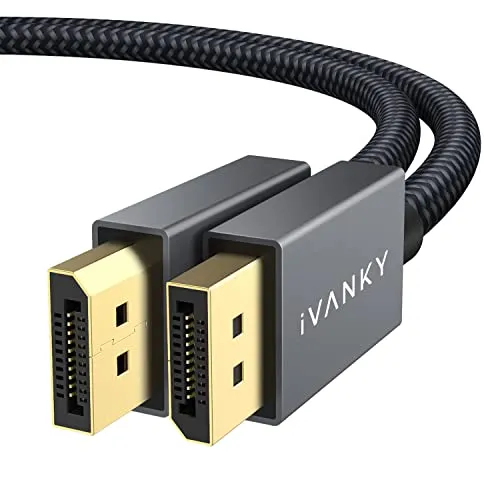 IVANKY Cavo DisplayPort 1M - [2K@165Hz, 2K@144Hz, 4K@60Hz] Cavo DP a DP Nylon Intrecciato, Cavo Display Port Alta velocità per PC, Laptop, TV