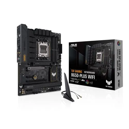 ASUS TUF GAMING B650-PLUS WIFI Scheda Madre Gaming ATX, AMD B650, AM5, DDR5, 4xPCI 4.0, WiFi 6 (802.11ax), Intel 2.5Gb Ethernet, Realtek 7.1, 3xM.2, 4xSATA 6GB/s, Aura Sync RGB, Nero