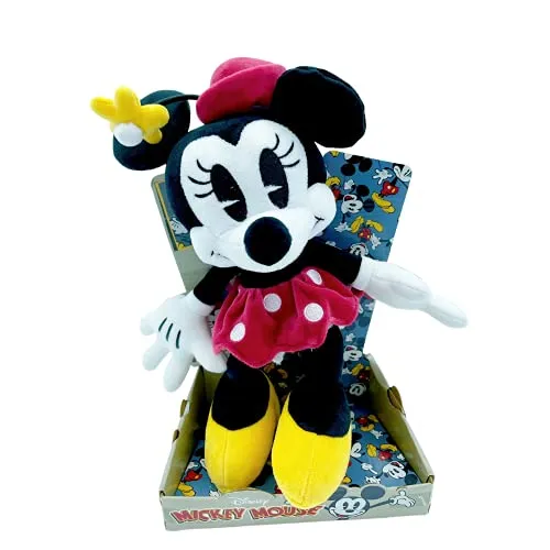 WHL Peluche Topolino e Minnie Mouse, 90° anniversario – 25 cm (10"), super morbido (Minnie 90TH)