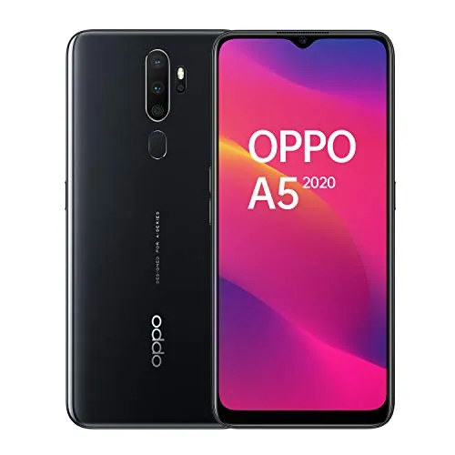 OPPO A5 Smartphone , Display 6.5'' LCD, 4, Fotocamere,64GB Espandibili, RAM 3GB, Batteria 5000mAh, Dual Sim, 2019 [Versione italiana], Mirror black