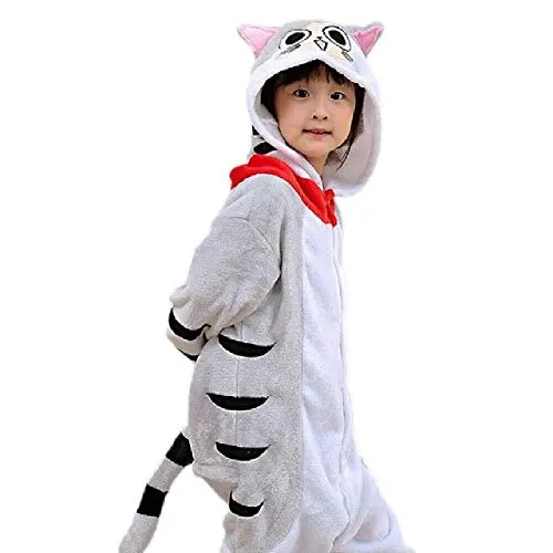 EETYRSD Pigiama for Bambini con Cappuccio for Ragazze Ragazzi Flanella Invernale Cartone Animato Gatto Bambini Ragazzi Ragazze Pigiama Pigiama for Bambini Pigiami Tutine (Size : 95-105cm)