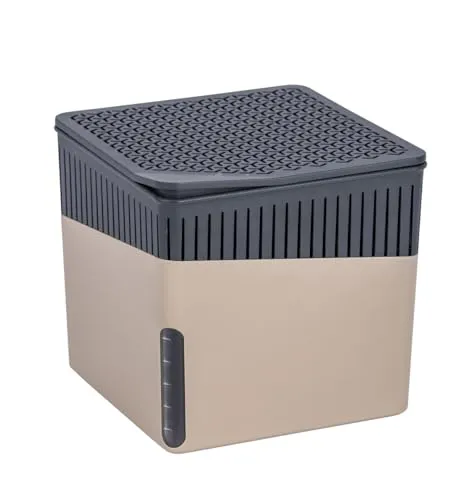 WENKO Deumidificatore Cube 1000 g beige Capacità: 1.6 l, ABS, 16.5 x 15.7 x 16.5 cm, Beige