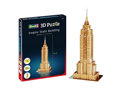 Revell 3D Puzzle- Empire State Building, Il grattacielo, Un Punto di Riferimento di New York Scopri Il Mondo in 3D, divertiti per Grandi e piccini, Colori, 119