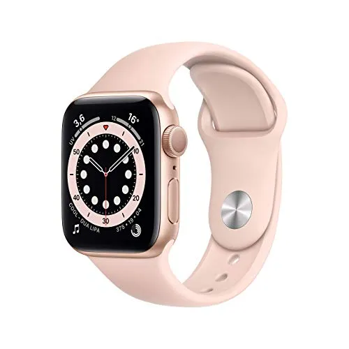 Apple Watch Series 6 (GPS, 40 mm) Cassa in alluminio color oro con Cinturino Sport rosa sabbia