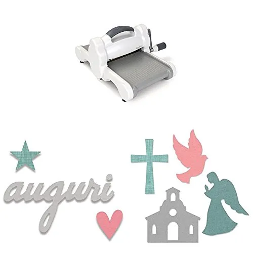 Sizzix Big Shot Fustellatrice 660200 con Fustella Bigz Auguri e Fustella Bigz L Assortimento Chiesa