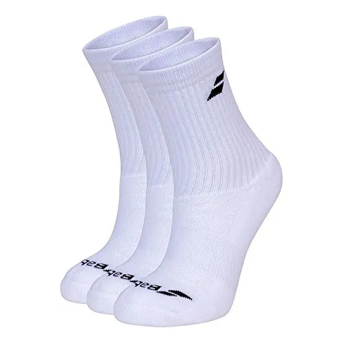 Babolat - Confezione da 3 paia di calzini da tennis da uomo e da donna, colore: Bianco, 5UA1371, bianco, 39-42