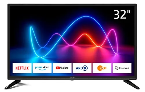 Dyon - Televisione Smart 32 XT 80 cm (32") Smart TV HD, triplo sintonizzatore HD, Prime Video, Netflix & HbbTV