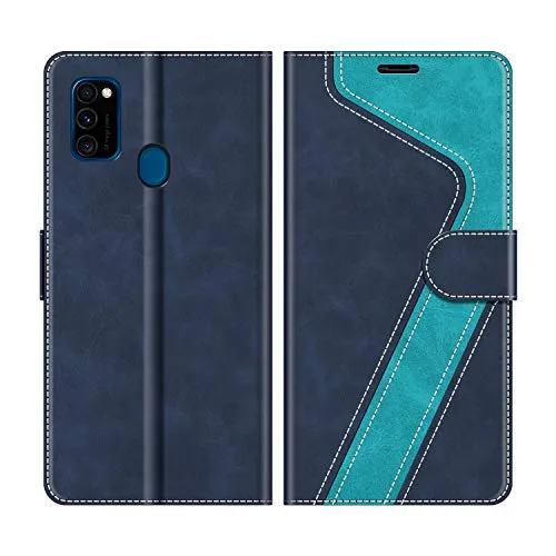 MOBESV Custodia Samsung Galaxy M30s, Cover a Libro Samsung Galaxy M21, Custodia in Pelle Samsung Galaxy M30s Magnetica Cover per Samsung Galaxy M30s / Galaxy M21, Elegante Blu