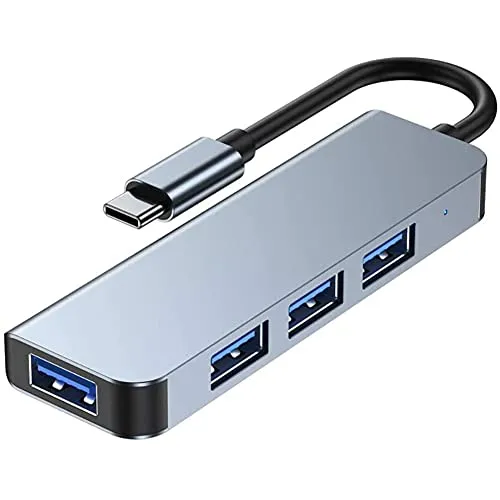 Hub USB C 4 Porte USB 3.0, Adattatore USB C a USB Ultra Sottile, Hub USB Type C Dock OTG per Multiporta per Tablet/PC/Phone Compatibili Windows XP/Vista/7/8/10